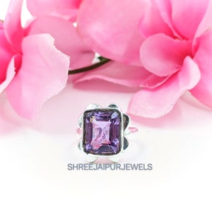 Natürlicher Amethyst Silberring, Amethyst Ring, 925 Sterling Silber Ring, handgemachter Ring, Edelstein Ring, Boho Ring, Frauenring, Geschenk für sie