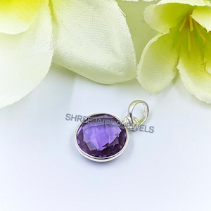 Purple Amethyst Silver Pendant, Natural Amethyst Pendant, 925 Sterling Silver Pendant, Minimalist Pendant, Handmade Pendant Gemstone Pendant
