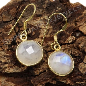 Rainbow Moonstone Earring  White Rainbow Silver Earring  925 Sterling Silver Earring  Handmade Earring  Boho Women Earring  Gift For Her