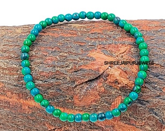 Natural Azurite Beaded Bracelet: Healing Crystal Gemstone
