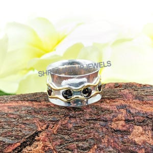 Designer Silver Spinner Ring  925 Sterling Silver Ring  Handmade Spinner Ring  Hammered Spinner  Anxiety Ring  Meditation Ring  Gift For Her