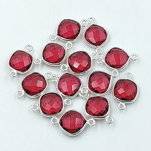 Hydro Tourmaline Quartz Sterling Silver Connectors: Handmade Bezel Charm