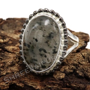 Black Rutile Ring, Natural Black Dot Rutile Silver Ring, 925 Sterling Silver Ring, Statement Ring, Handmade Ring, Women Ring, Gift For Her