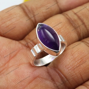 Natürlicher Amethyst Silber Ring 925 Sterling Silber Ring Edelstein Ring Handgemachter Ring Verlobungsring Statement Ring Boho Ring Geschenk für Sie