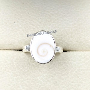 Natural Shiva Shell Ring, Shiva Silver Ring, 925 Sterling Silver Ring, Handmade Ring, Gemstone Ring, Boho Ring, Statement Ring, Women Ring