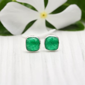 Green Quartz Earring Natural Quartz Silver Earring 925 Sterling Silver Earring Handmade Studs Gemstone Earring Boho Earring Women Stud Gift