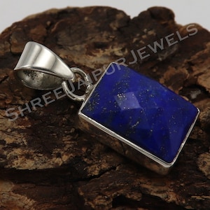Lapis Lazuli Sterling Silver Pendant: Handmade Boho Jewelry