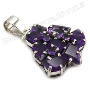 Handmade Amethyst Pendant: 925 Sterling Silver Gemstone Necklace