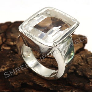 Natural Crystal Gemstone Silver Ring, 925 Sterling Silver Ring, Statement Ring, Gemstone Silver Ring, Designer Handmade Ring, Gift For Her