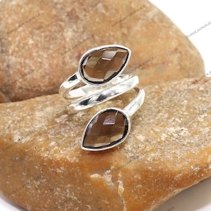 Smokey Quartz 925 Sterling Silver Ring: Handmade Gemstone Boho Ring