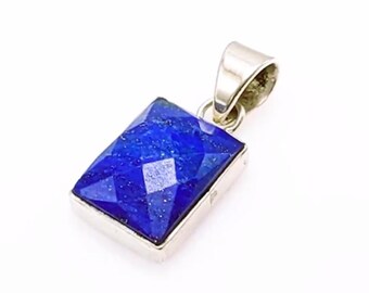Lapis Lazuli Sterling Silver Pendant: Handmade Boho Jewelry