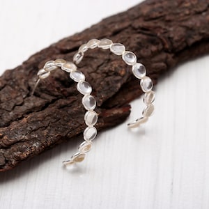 Clear Crystal Quartz Studs: 925 Sterling Silver Boho Earrings