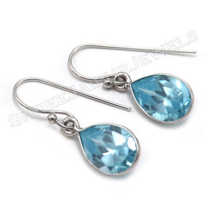 Cubic Zircon Silver Earring, 925 Sterling Silver Earring, Pear Earring, Handmade Earring, Minimalist Earring, Boho Earring, Gift For Her