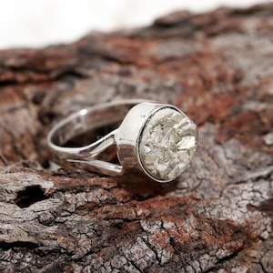 Pyrit Sterling Silber Ring: Handgemachter Boho Schmuck