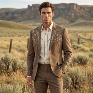 Mens Retro Western Suit Coat - Etsy