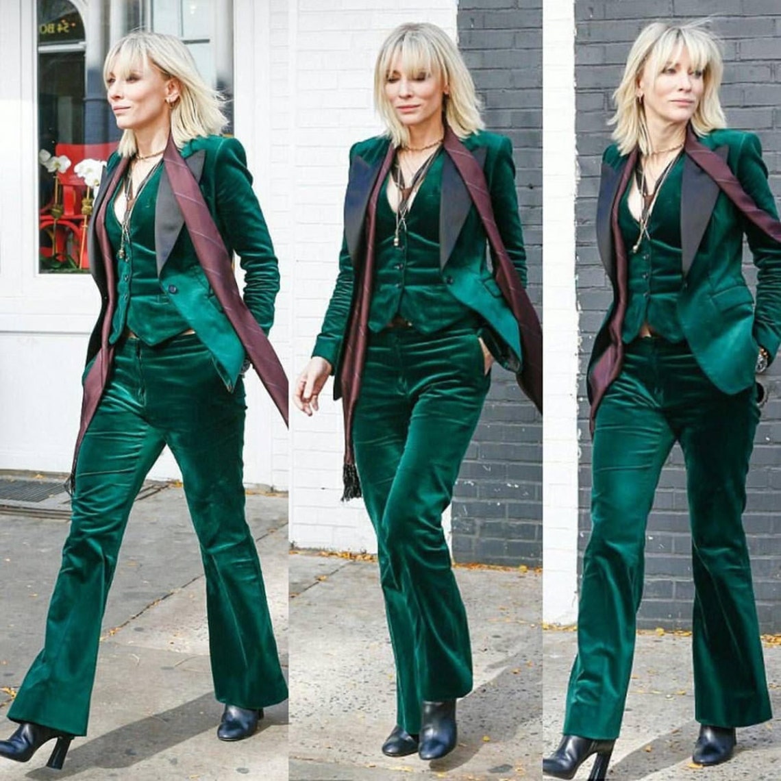Women Green Velvet Suit Custom Made Three Piece Single - Etsy