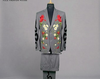 Custom Embroidered Suit: Western Cowboy Wedding, Prom, Cocktail Party
