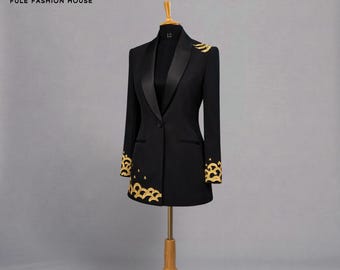 Women's Black Embroidered Blazer:  Rodeo queen dress