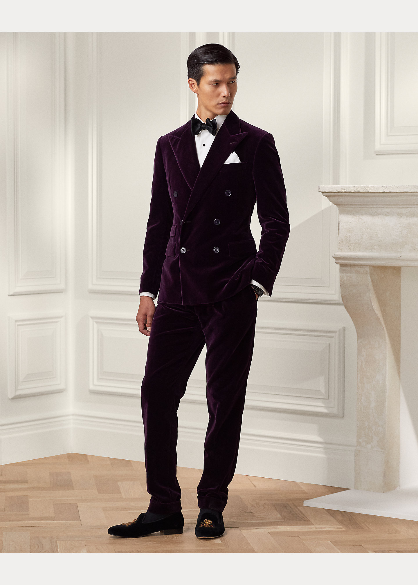 Men Tailored Fit Merlot Velvet Suit Peak Lapel Double Etsy