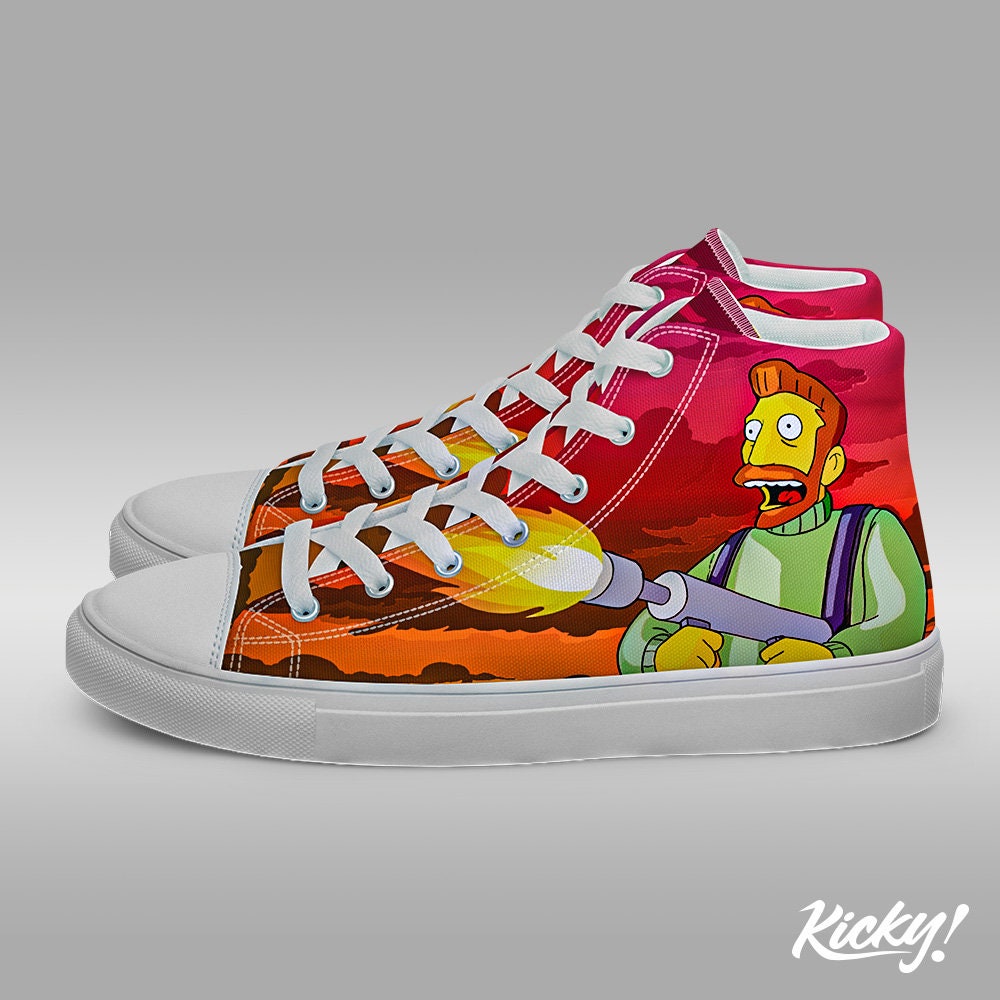 Hank Scorpio, High Top Canvas Shoes, Hand Made, Trendy Footwear