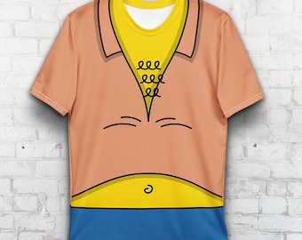 Barney Gumble Costume T-Shirt, The Simpsons, Character All Over TShirt, Men Women Ultra Cotton Tee