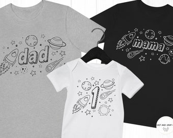 Erster Geburtstag Weltraum Shirt, Space Family Shirts, Space Mom Shirt, Space Dad Shirt, Erste Reise um die Sonne, Erster Geburtstag Shirt