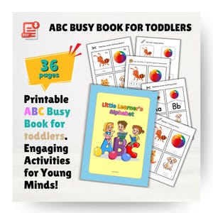 ABC Busy Book for Toddlers | Alphabet Matching, Tracing & Phonics Activities | Preschool Learning Binder Printable | Phonic Busy Binder