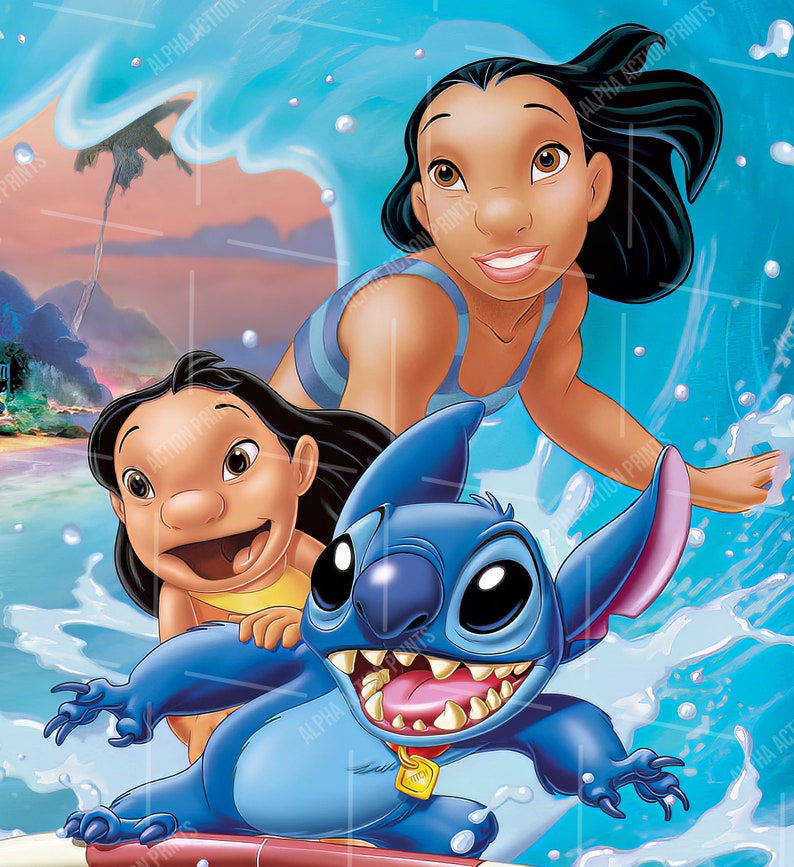 Lilo and Stitch Poster, Disney, Canvas Wrap Wall Art, Baby Room Nursery Decor Etsy