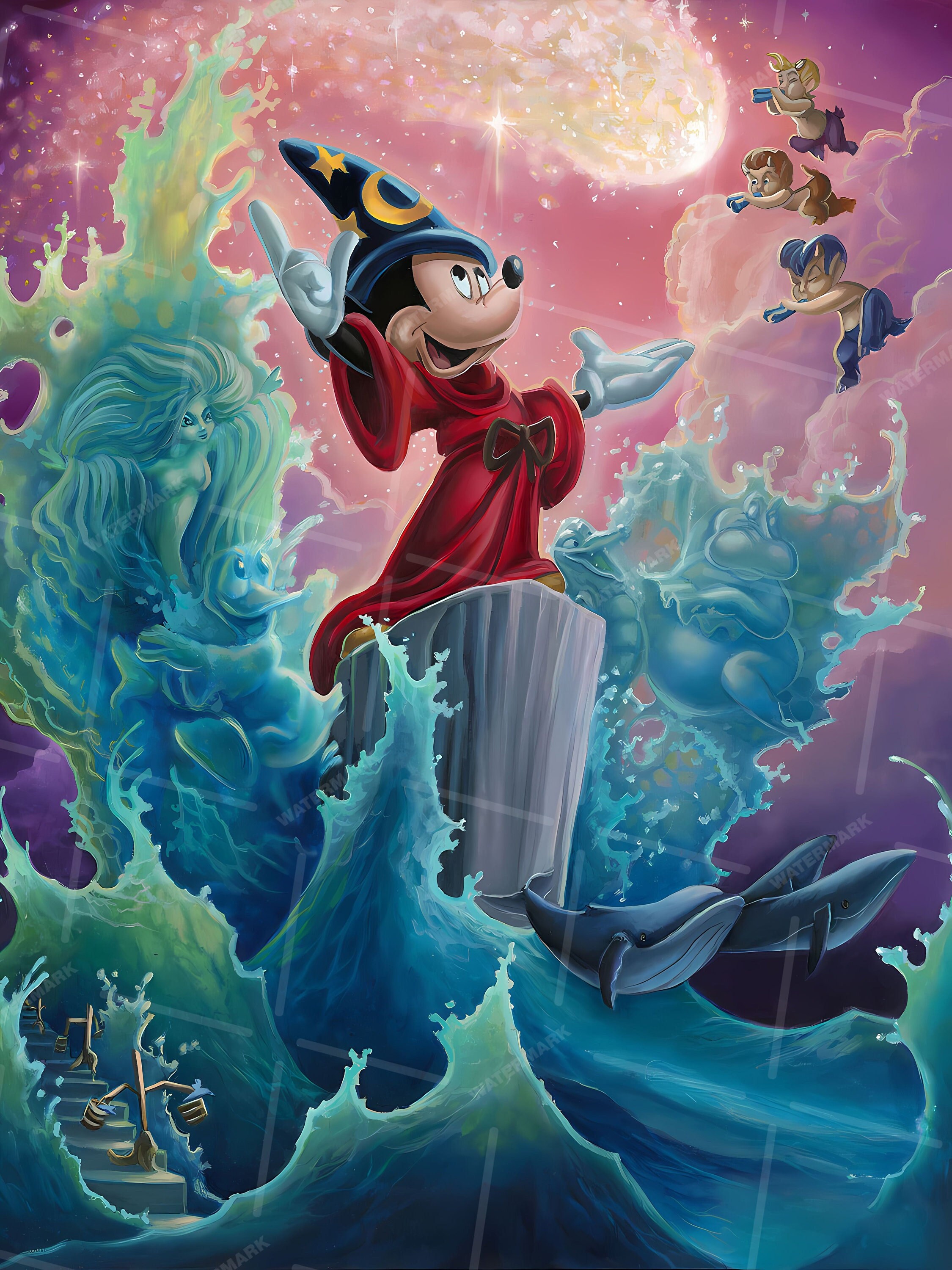 Mickey Mouse Canvas Wrap Wall Art, Mickey Mouse Poster, Baby Room