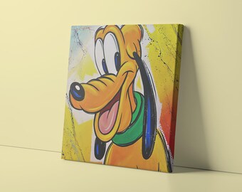 トレバー・カールトンによるディズニーキャラクター プルート 犬の絵画