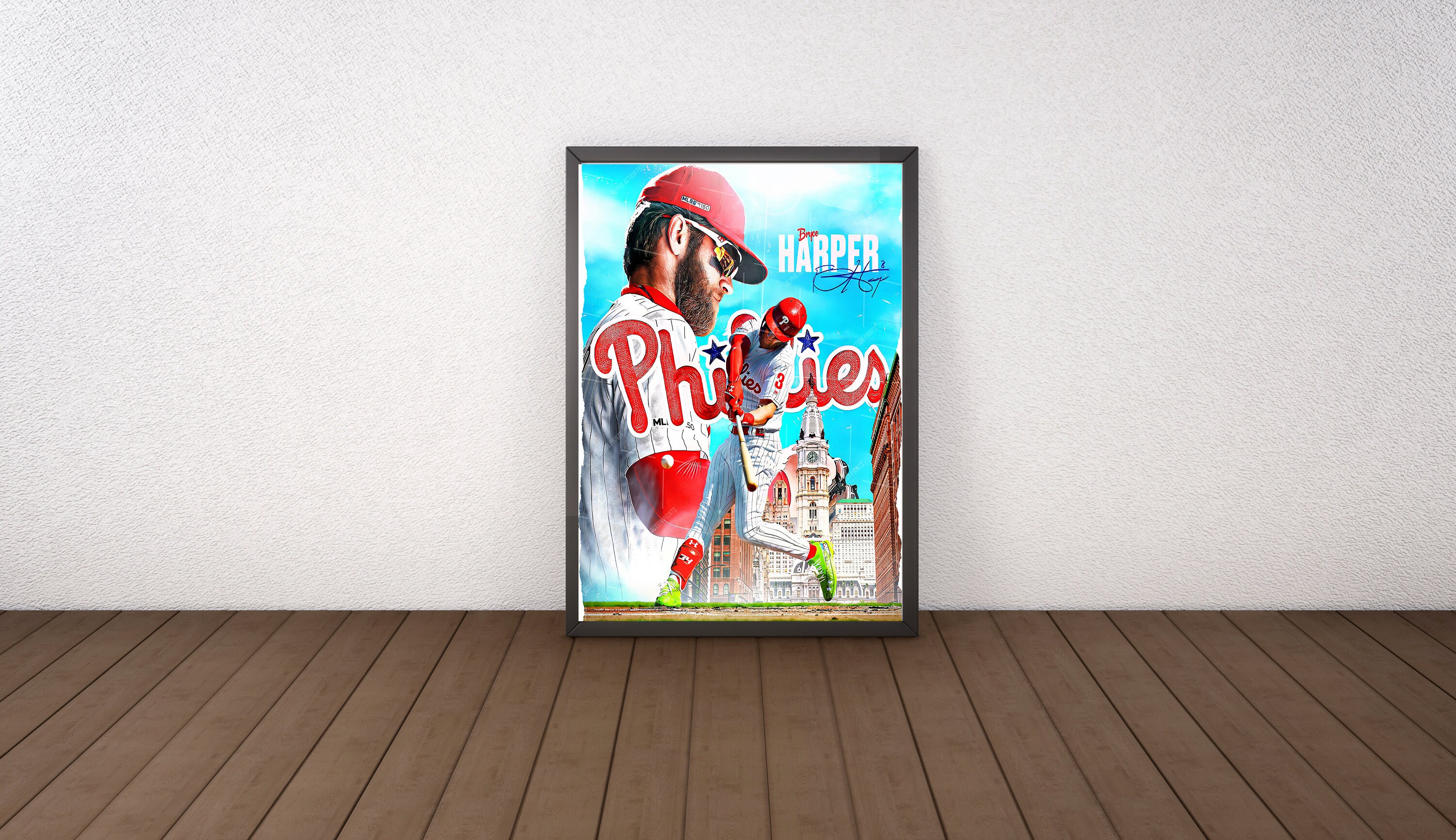 ブライス・ハーパー　アートポスター A2版　フィラデルフィア・フィリーズ Bryce Harper Poster, Philadelphia Phillies, Canvas Wrap Wall