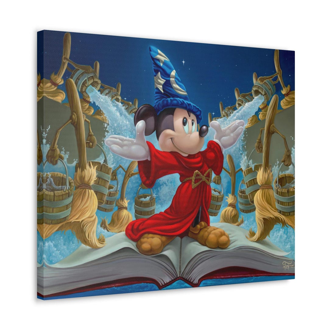Mickey Mouse Fantasia Art Print – Sorcerer's Apprentice Canvas