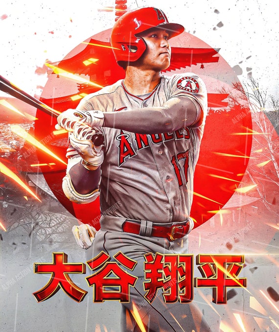 Shohei Ohtani Poster Los Angeles Angels Canvas Wrap Wall 
