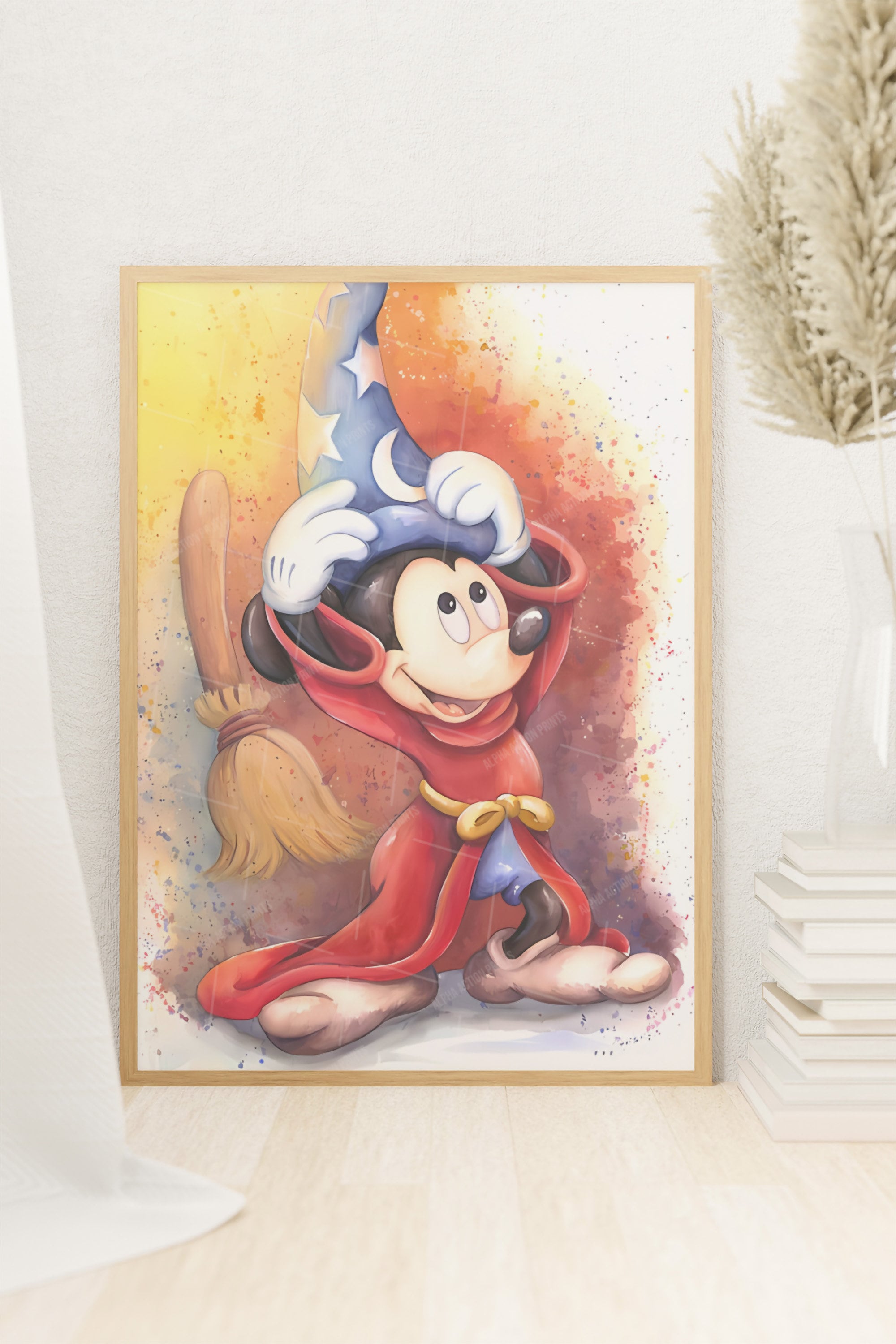 Mickey Mouse Sorcerer Apprentice Art, Disney Nursery Decor, Canvas