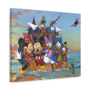 Mickey and the Gang&#39;s Grand Entrance | Mickey Mouse and Minnie Mouse | Disney Fine Art | Disney Canvas Art Print | Child Baby Room Decor