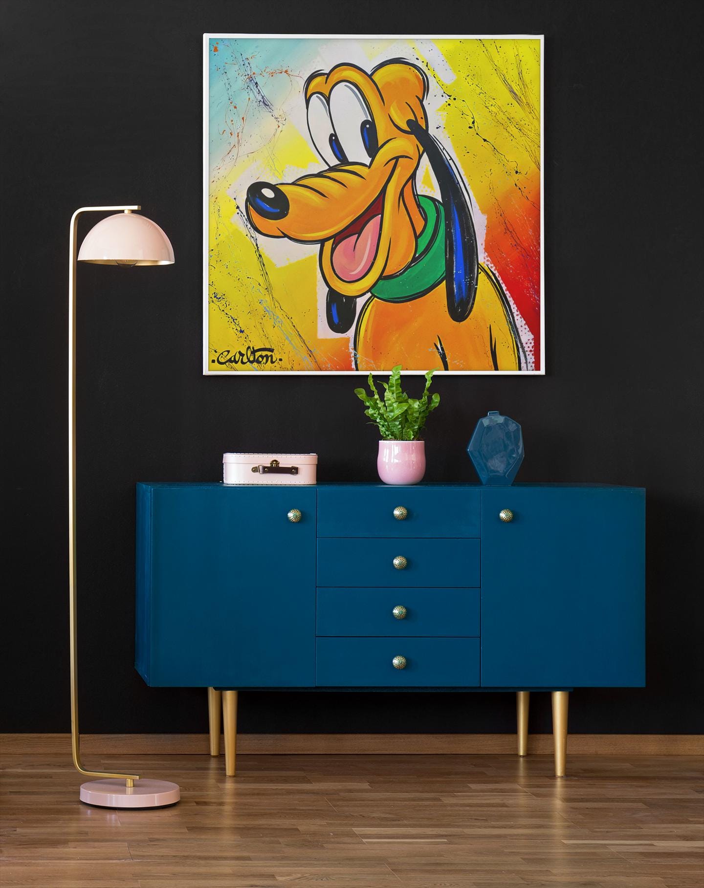Disney Character Pluto Dog Painting by Trevor Carlton Disney