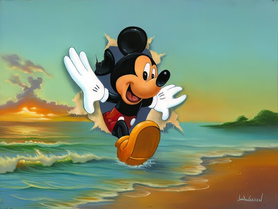Mickey Mouse Canvas Art Print | Jim Warren, Disney Grand Entrance