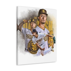 Yu Darvish Poster, San Diego Padres, Canvas Wrap Wall Art, MLB Baseball, Sports Bar & Man Cave Decor