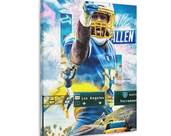 FREE SHIPPING Keenan Allen Poster, Los Angeles Chargers, Canvas Wall Art, NFL Football