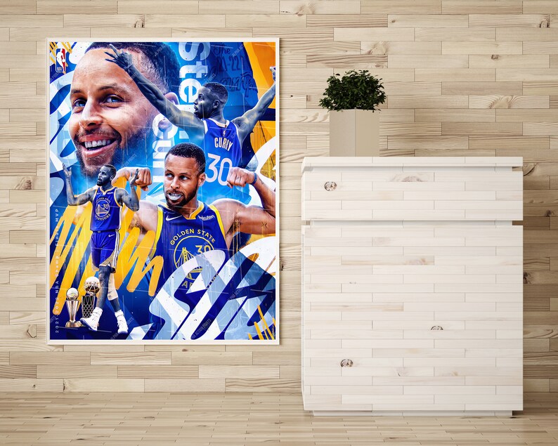 Steph Curry Poster Golden State Warriors NBA Basketball Sports Bar Man