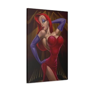 Sammlerstück Jessica Rabbit Kunstdruck Portrait von Disney Artist Jared Franco | Wer hat Roger Rabbit Disney Fine Art gerahmt | Disney Sammlerstück