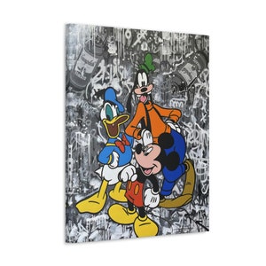 JOZZA WALL ART &quot;Friends Forever&quot; Canvas Print, Pop Culture Wall Art, Graffiti Street Art, Pop Art Canvas, Large Pop Art, Unique Wall Art