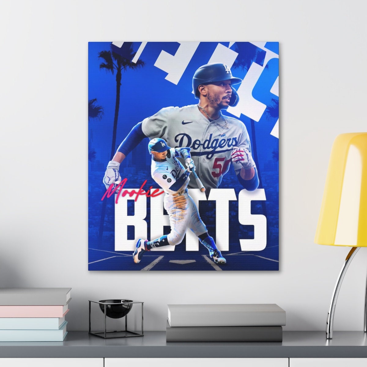 Mookie Betts Baseball Poster 24x36 Inch - Canvas Art Painting For Sports Room Decor