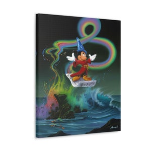 Mickey Making Magic | Mickey Mouse | Walt Disney Fine Art | Disney Canvas Art Print | Baby Room Decor | Disney Limited Edition
