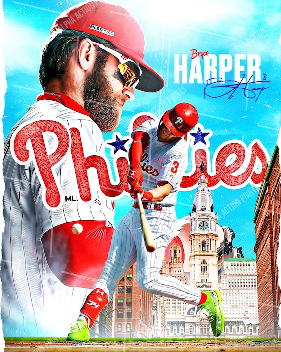 ブライス・ハーパー　アートポスター A2版　フィラデルフィア・フィリーズ Bryce Harper Poster, Philadelphia Phillies, Canvas Wrap Wall
