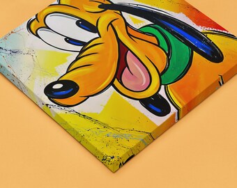 トレバー・カールトンによるディズニーキャラクター プルート 犬の絵画