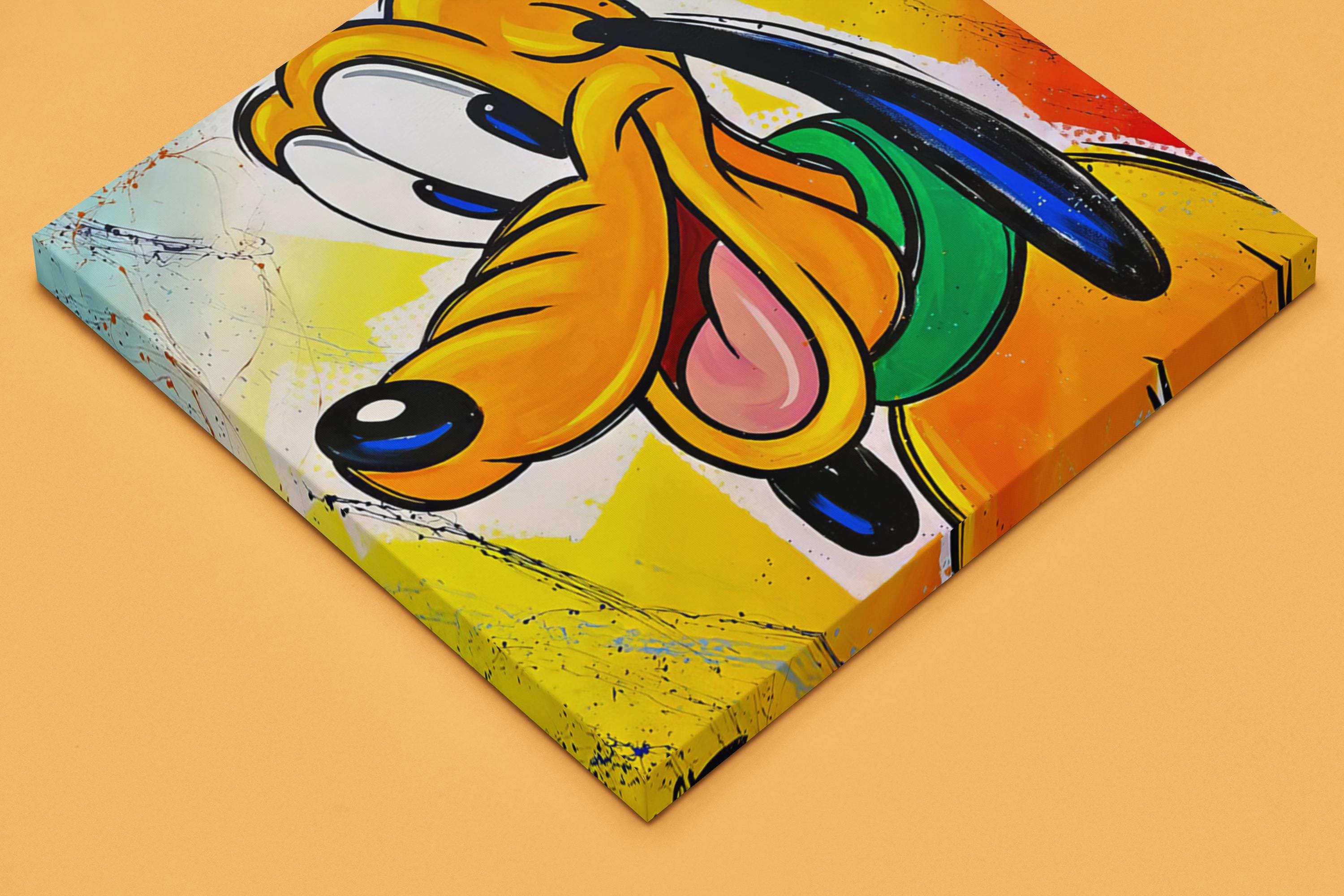 トレバー・カールトンによるディズニーキャラクター プルート 犬の絵画