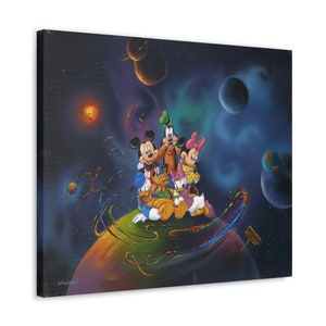 Disney World | Mickey Mouse and Minnie Mouse | Walt Disney Fine Art | Disney Canvas Art Print | Baby Room Decor | Donald Daisy