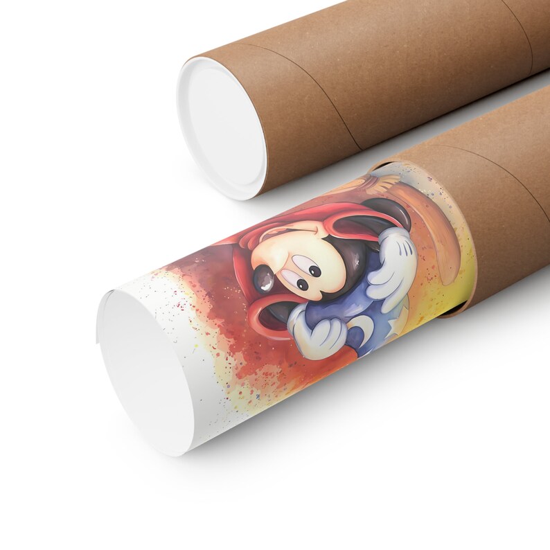 Mickey Mouse Poster With Sorcerer's Apprentice Hat Canvas Etsy