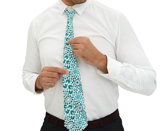 Aboriginal Art Blue Pattern Necktie